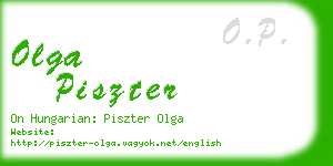 olga piszter business card